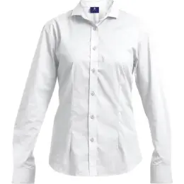 Ladies Slim Fit Lounge Long Sleeve White